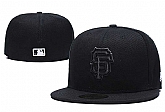 San Francisco Giants Team Logo Black Fitted Hat LX1